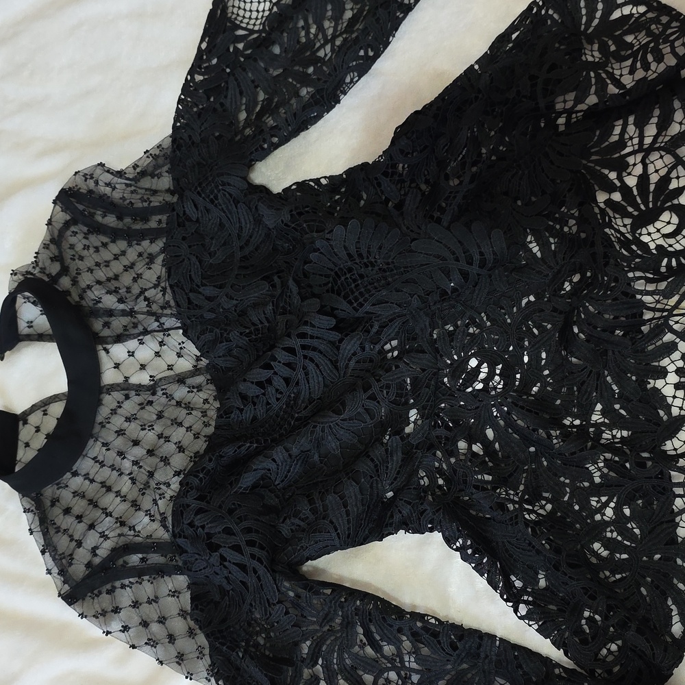 Self-Portrait Black Lace Blouse - Picture 4 of 9